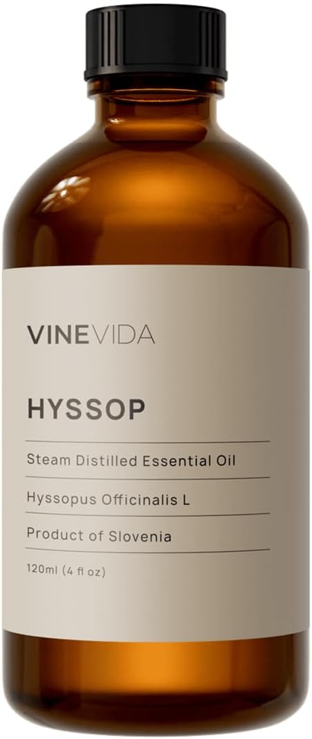 VINEVIDA Hyssop Essential Oil - Undiluted Hyssop Oil - Hyssop Candle Oil Scent - DIY Candle Scents for Candlemaking - Bulk Essential Oil for Soap Making