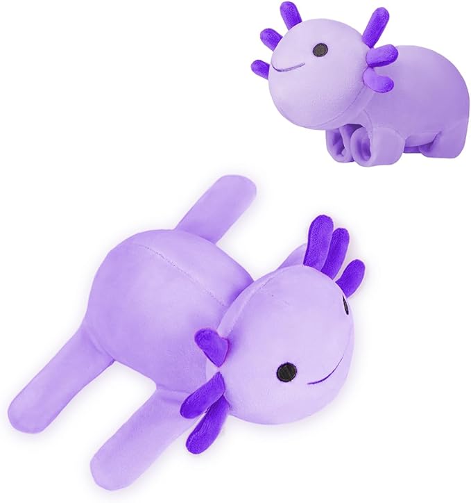 Huggers Axolotl,Stuffed Axolotl Slap,Cute Animal Book Buddy Slap,Fun Axolotle Toys for Boys and Girls.(Purple)