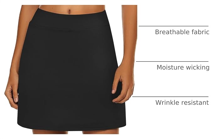 Ekouaer Women's Active Performance Skort Lightweight Skirt for Golf Tennis | Built-in Shorts, A Line, High Waisted, Tummy Control, Pickleball, Running, Workout, Sports, Skorts for Woman