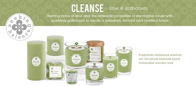Root Candles Seeking Balance Scented Beeswax Blend Spa Aromatherapy Candle, 6.5-Ounce, Cleanse: Lime + Galbanum