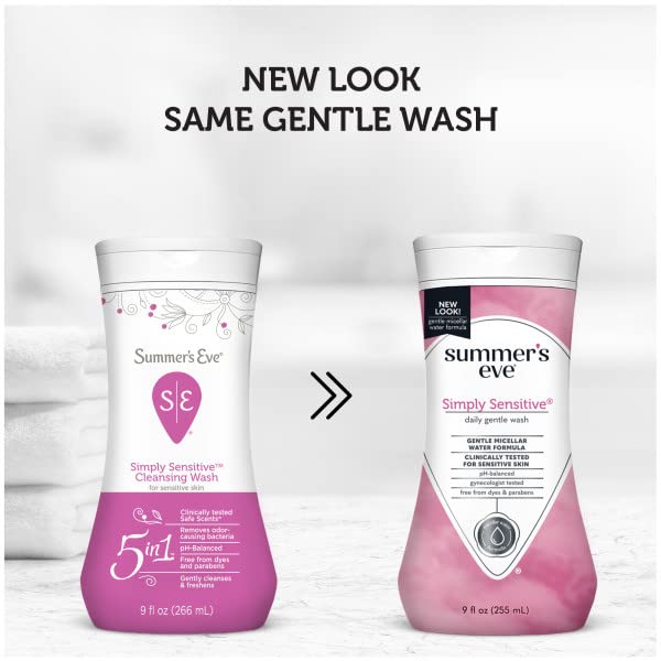 Summers Eve Cleansing Wash, for Sensitive Skin, Simply Sensitive 9 Oz (Pack of 3)