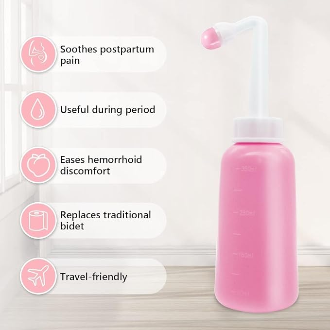 2 Pack Premium Peri Bottle for Postpartum Care | Upside Down Peri Bottle, Portable Bidet for Perineal Recovery and Cleansing After Birth 12OZ/700ml