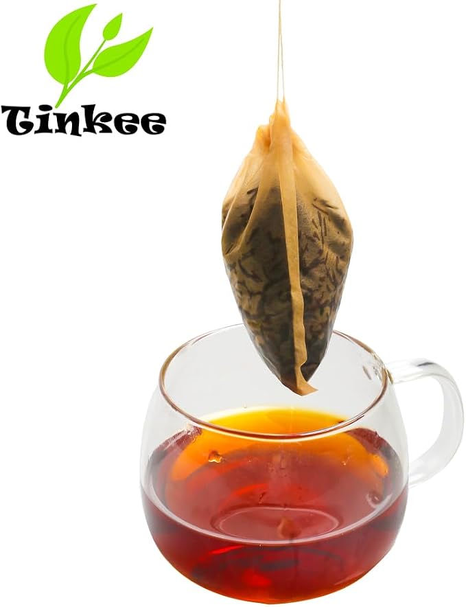 Tea Filter bags, safe and natural material, disposable tea infuser, empty tea bag with drawstring for loose leaf tea, set of 100（3.15 x 3.94 inch ） (White)