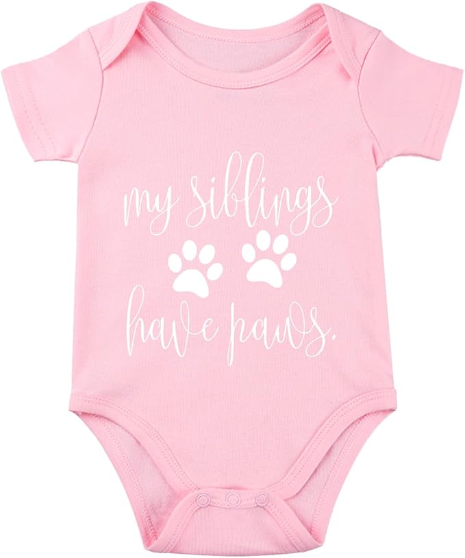 listery My Siblings Have Funny Paws Bodysuit Have Paws Baby Bodysuit Baby Paws Romper Dog Baby Bodysuit