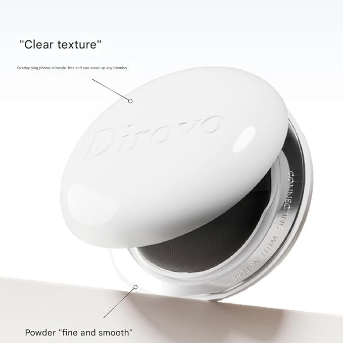 1 PC Dirovo Cushion Foundation Cream, High Coverage Fine Powder Long Lasting BB Air Foundation Cream (Oily Skin-Warm)