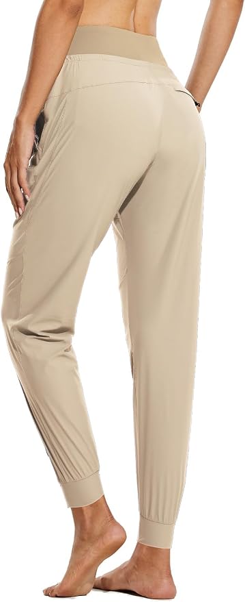 baleaf Womens Lightweight Hiking Pants Water Resistant Quick Dry Joggers with 5 Zipper Pockets UPF 50+ for Travel Hiking