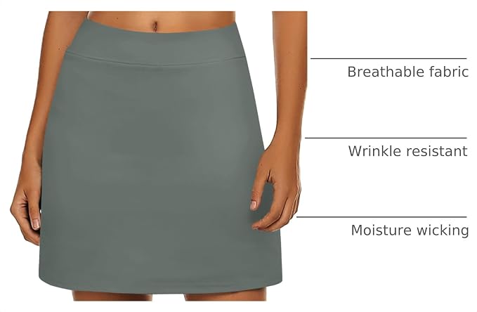 Ekouaer Women's Active Performance Skort Lightweight Skirt for Golf Tennis | Built-in Shorts, A Line, High Waisted, Tummy Control, Pickleball, Running, Workout, Sports, Skorts for Woman