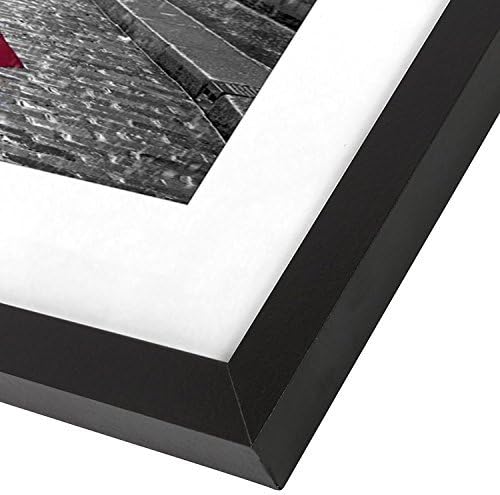 Americanflat 11x13 Picture Frame with Shatter-Resistant Glass - Use as 8x10 Frame with Mat or Display 11x13 Photo Without Mat - Signature Collection - Picture Frames for Wall Display - Black | Shatter-resistant glass, hangs vertical or horizontal, sawt...