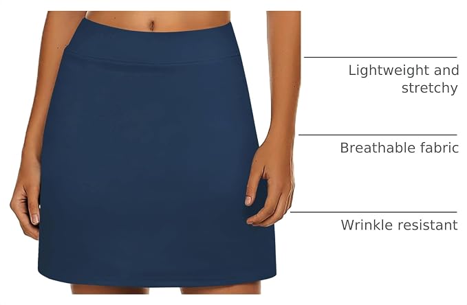 Ekouaer Women's Active Performance Skort Lightweight Skirt for Golf Tennis | Built-in Shorts, A Line, High Waisted, Tummy Control, Pickleball, Running, Workout, Sports, Skorts for Woman