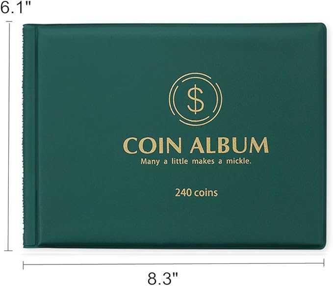 MUDOR Coin Collection Holder Album for Collectors, 240 Pockets Coin Collection Book Office Supplies
