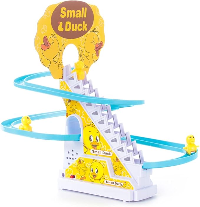 Duck Slide Toy Set, Automatic Climbing Stairs with Music & Lights, Interactive Educational Playset for Boys Girls, Birthday Gift Idea (Duck)