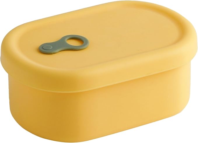 Korean Silicone Food Container, Steam Vent, Mango Yellow, 12 fl oz | Microwave & Freezer Safe, Leakproof, Airtight, Dishwasher Safe, BPA Free