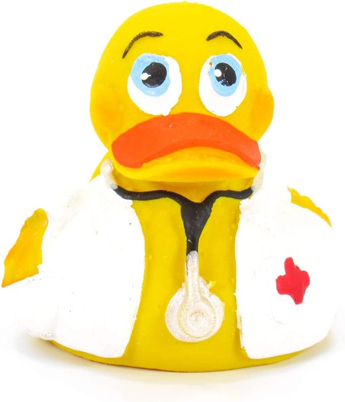 Doctor Physician Rubber Duck Bath Toy | All Natural, Organic, Eco Friendly, Squeaker | Collectable | Imported from Barcelona, Spain