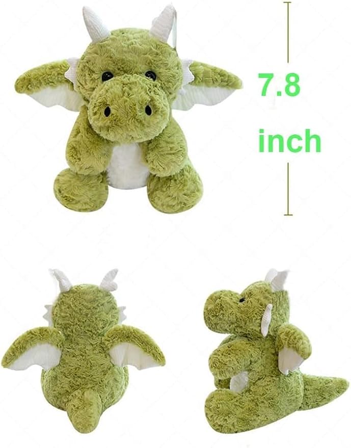 Dragon Stuffed Animals Soft Plush Cute Dragon Doll for Boys Girls 7.8in (Corn Dragon White)