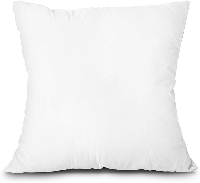 EDOW Throw Pillow Insert, Lightweight Soft Polyester Down Alternative Decorative Pillow, Sham Stuffer, Machine Washable. (White, 16x16)