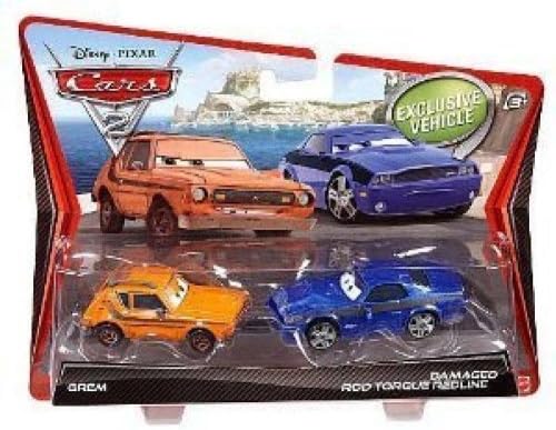 Disney / Pixar CARS 2 Movie 155 Die Cast Car 2Pack Grem Damaged Rod Torque Redline