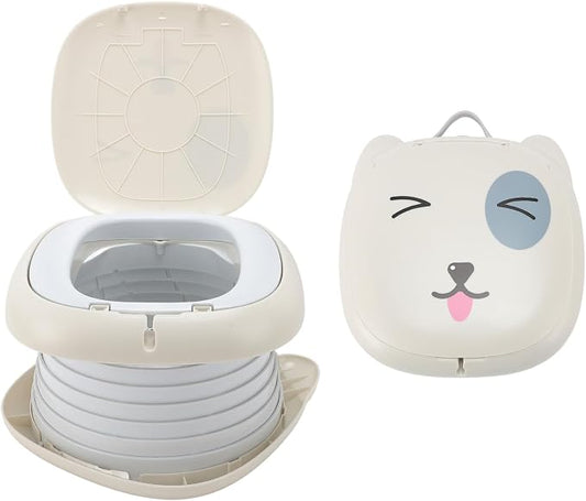 Travel Potty for Toddler, Foldable Potty Training Toilet Seat, Portable Potty Car Potty Folding Toilet for Boys Girls Baby Kids Children Indoor Outdoor Camping (Gray)