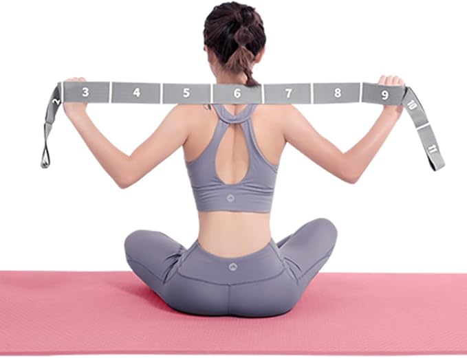 2-Pack Yoga Straps with 11 Loops - Adjustable Elastic Stretching Bands for Pilates, Dance, Ballet Gymnastics & Physical Therapy, Multifunctional Flexibility Exercise Equipment