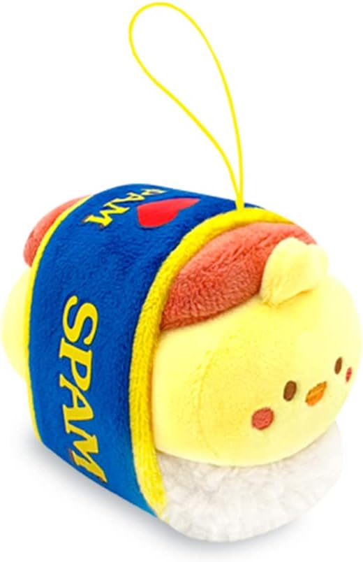 Anirollz Stuffed Animal Plush Keychain - Official SPAM Musubi Plush Toy |Soft, Squishy, Warm, Cute, Comfort, Safe| Pillow with Chicken - Birthday Deco Graduation Gift 4" Chickiroll