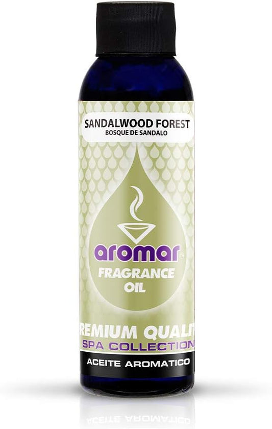 AROMAR Premium Fragrance Oil, Long-Lasting, Refreshing Uplifting Aroma for Aromatherapy, Relaxation & Household Uses, Sandalwood Forest 4 oz.