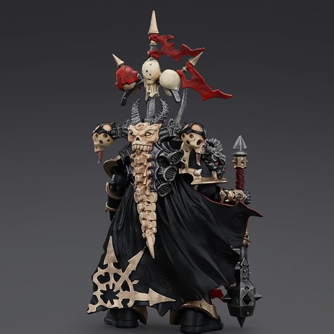 JOYTOY-Warhammer 40,000-1:18-Action Figure-Chaos Space Marines Black Legion Chosen Champion with Bolter and Power Maul-Collection Model Birthday Gifts