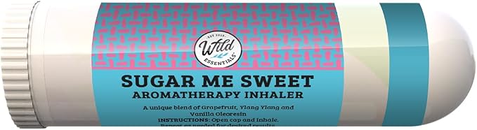 Wild Essentials 3 Pack of Sugar Me Sweet Aromatherapy Nasal Inhalers Made with Therapeutic Grade Essential Oils, Cotton Candy, Bubble Gum Uplifting Cheery Blend