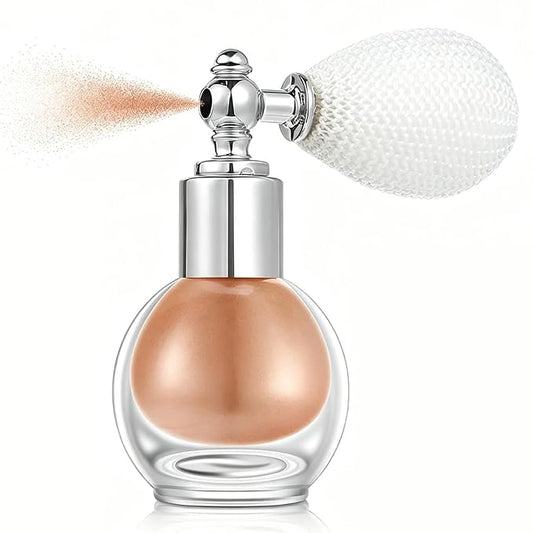 Bronze Face and Body Highlighter Spray for Skin Natural Glow Makeup, 0.14oz | High Gloss Powder, Waterproof Shimmer Spray for Women Mardi Gras Singer Concert Music Rave Festival Outfits Accessories