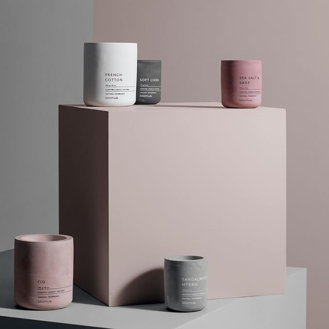 Blomus Fraga Scented Candle Rose Dust L Soy Wax Concrete