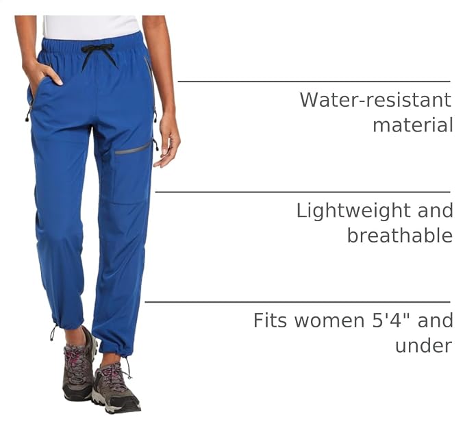 baleaf Women's Hiking Pants Quick Dry Lightweight Water Resistant Elastic Waist Cargo Pants for All Seasons