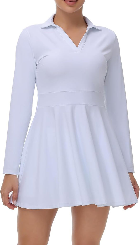 Cute Golf Tennis Dress Workout Athletic Dresses for Women with Shorts Pockets 2 Piece Sets Outfits Summer Clothes