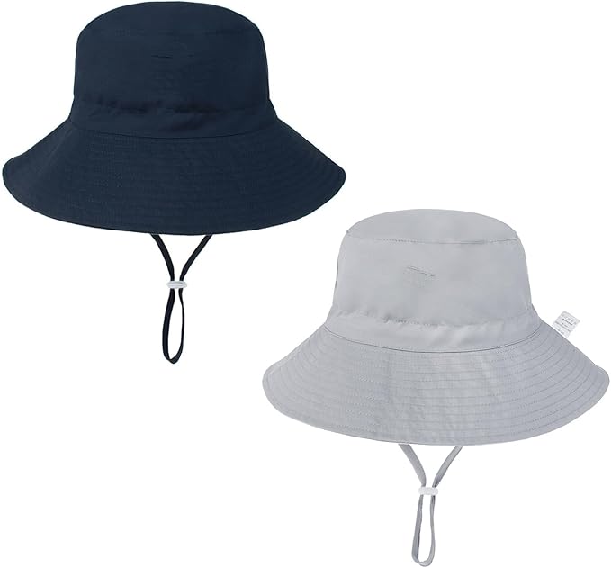 Baby Sun Hat UPF 50+ Sun Protective Toddler Bucket Hat Summer Kids Beach Hats Wide Brim Outdoor Play Hat for Boys Girls