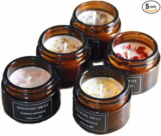 5 Pcs Personalized Custom Baby Shower Small Candles, Customized Scented Lavender Sugar Vanilla Sandalwood Eucalyptus and Jasmine,1.5 oz Personalized Baby Shower Gifts for Guests Party Favors