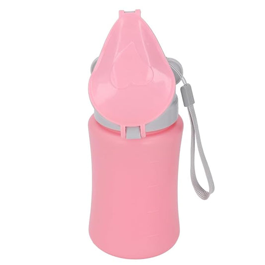 Portable Travel Potty Emergency Urinal for Car and Camping, Toddler Training Cup with Leak Proof Design, Pink, for Girls