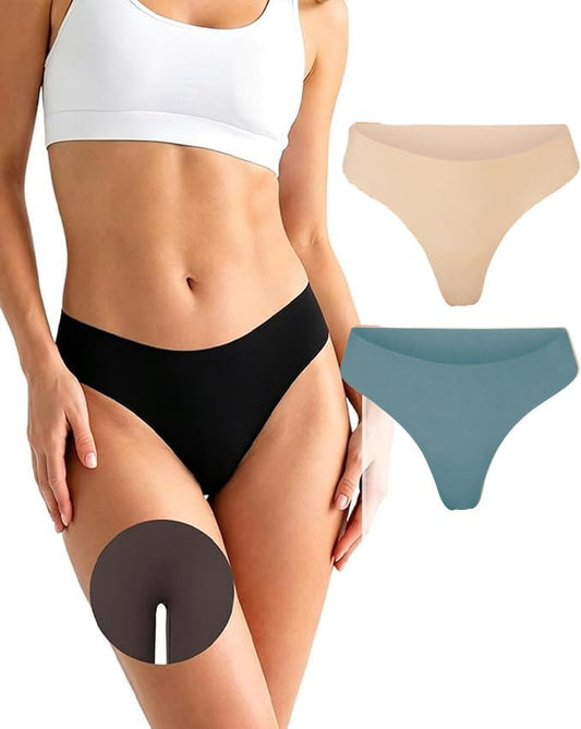 Thongs Seamless Underwear for Women No Show Thong Panty Liners Breathable Sexy Stretch Buttery Soft G-String Panties
