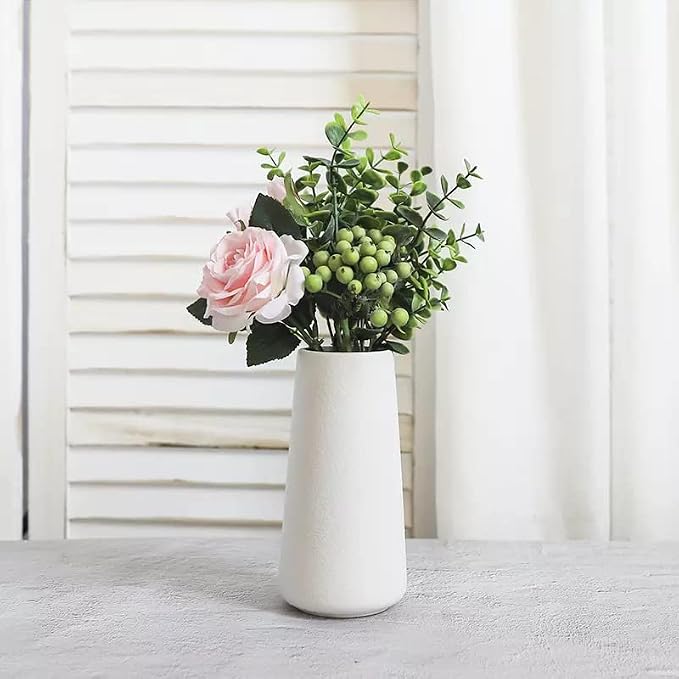 Premium Quality Large Ceramic Vase - 9 Inch Flower Vase for Home, Farmhouse, Modern, Bohemian Decor