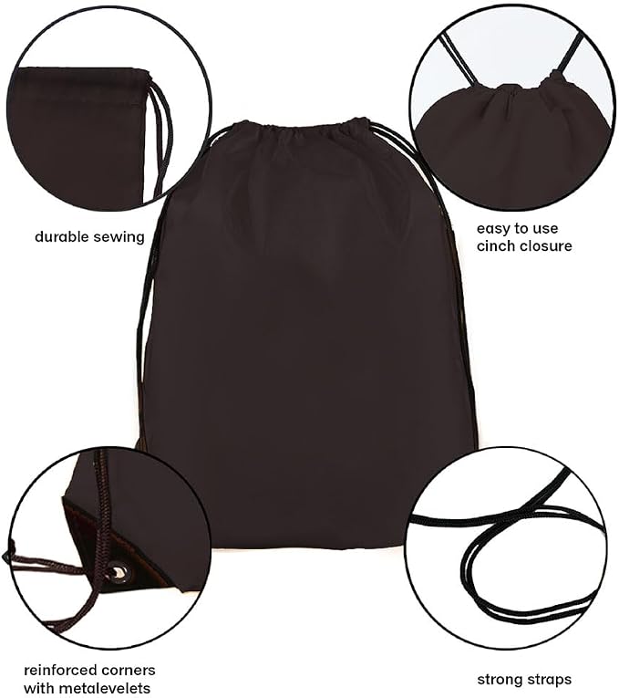 Drawstring Backpack Bulk 24Pcs Draw String Backpack Bags DIY Gym Sports Traveling Yoga Cinch Bag Sackpack Drawstring(black)