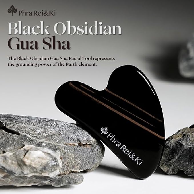 Phra Rei&Ki] Gua Sha Facial Tools, Customed Natural Jade Stone, Gua Sha Tool for Face, Manual Massage Tool for Jawline Sculpting, Puffiness Reducing and Face Lifting, Massager for Skin-Care