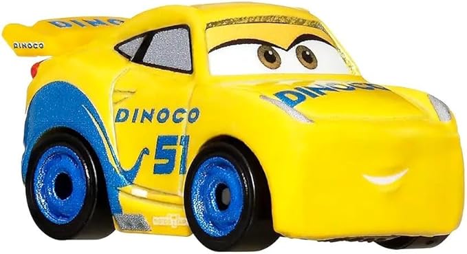 Disney Cars Mini Racers 3 Pack Sponsored by Dino Rotor Turbosky, Dinoco Cruz Ramirez, Dinoco Lightning McQueen