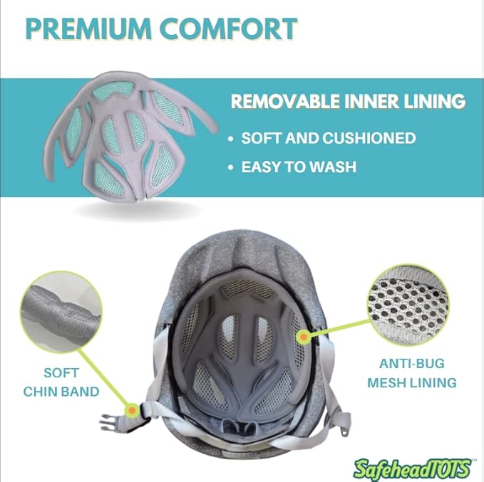 Adjustable Toddler Bike Helmet, Built in Visor with Removable Washable Inner Lining, XS Ages 2-4 Years for Boys and Girls, Perfect for Cycling, Scooters, Orange-Blue