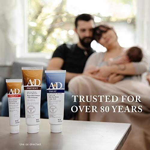 A+D Original Diaper Rash Ointment Prevents & Treats Diaper Rash, Moisturizing Skin Protectant with Vitamins A & D, Healing Skin-Ointment for Dry and Cracked Skin 4oz (Pack of 2)