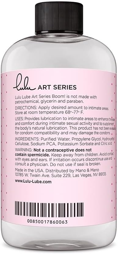 Personal Lubricant. Lulu Lube Natural Water-Based Lubes for Men and Women. (3 x 8oz)