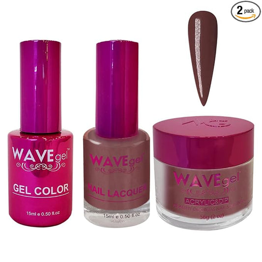 WAVEGEL Soak-Off Gel, Nail Lacquer & Acrylic/Dip Powder Matching Set - Princess Collection - #41 Espresso Dress