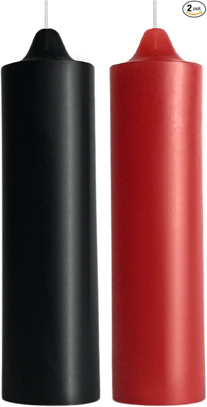 Low Temperature Candles, Wax Play Candles, Romantic Dripping Candle for Valentines, Couples, Weddings, Home Decor-2Pack, Black and Red