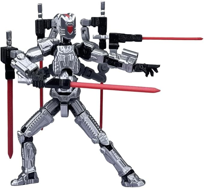 T13 Action Figure Set (Assembly Completed)，3D Printed Multi-Jointed, Desktop Decorations for Game Lovers Toys,5.5Inch (Grey)