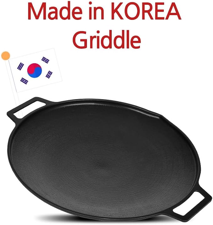 Korean BBQ B IH Griddle Grill Pan, Nonstick Coating, All Stove(Gas, Electric & Induction), Indoor Outdoor Griddle (14 IN)