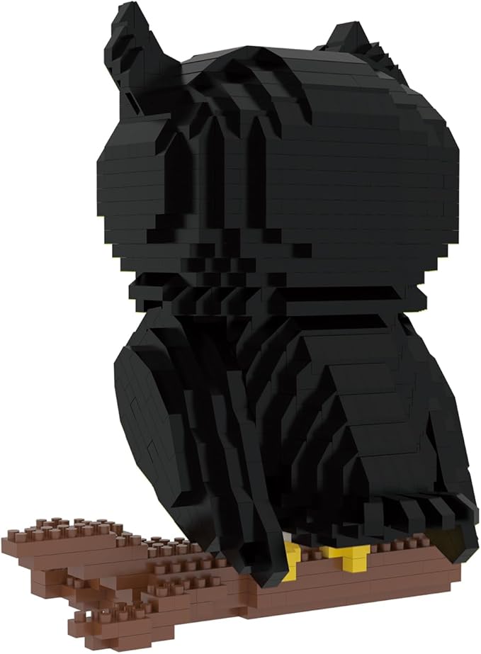 Larcele Animal Series Micro Building Blocks Animal Set, DIY Mini 3D Building Toy Bricks Kit,1216 Pieces KLJM-07 (Owl)