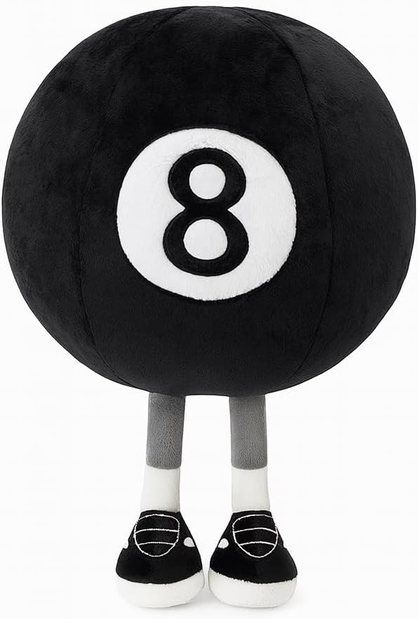 15.8-inch (About 40 cm) Creative Plush Billiard Ball Toy - Fun, Cute, Soft - Great as a Sports Themed Pillow and Kids Gift (7.9 inch)