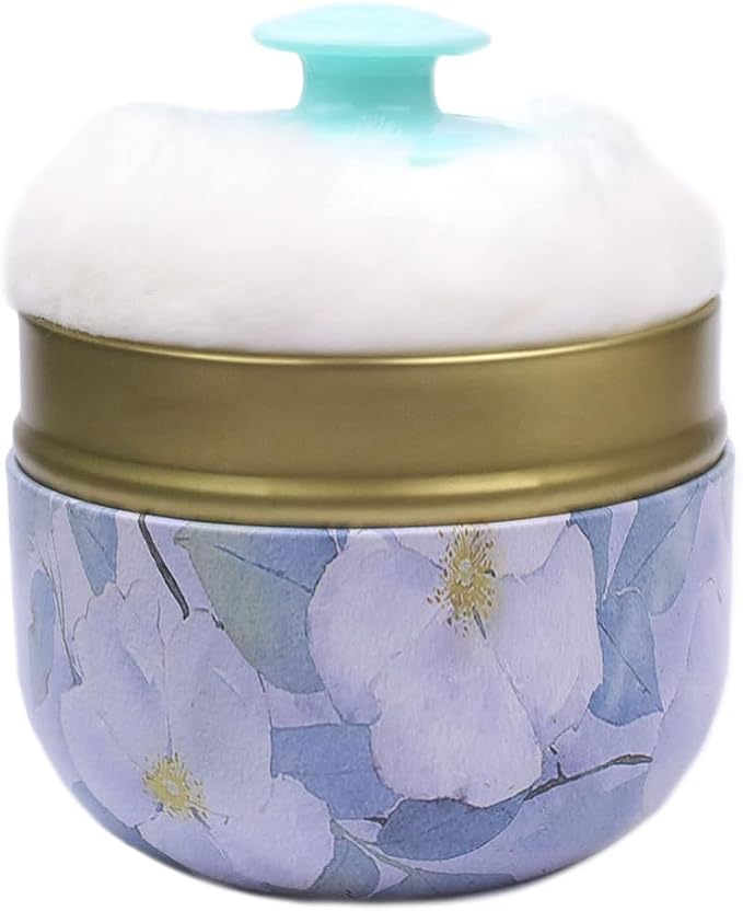 Topwon Powder Case with Powder Puff for Body Powder Container Dusting Powder Case for Baby&Mom (Purple Jasmine)