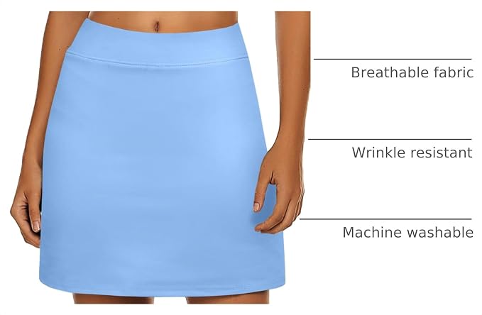 Ekouaer Women's Active Performance Skort Lightweight Skirt for Golf Tennis | Built-in Shorts, A Line, High Waisted, Tummy Control, Pickleball, Running, Workout, Sports, Skorts for Woman