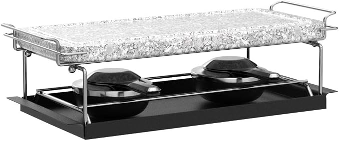 Artestia Hot Stone Steak Cooking Set, Stone Plate with Tray & Rack | Natural hot stone retains heat for even cooking, keeping steak sizzling longer for restaurant-style meals at home or BBQs